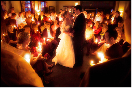 It's hard to imagine a wedding without candles Candles enhance an intimate